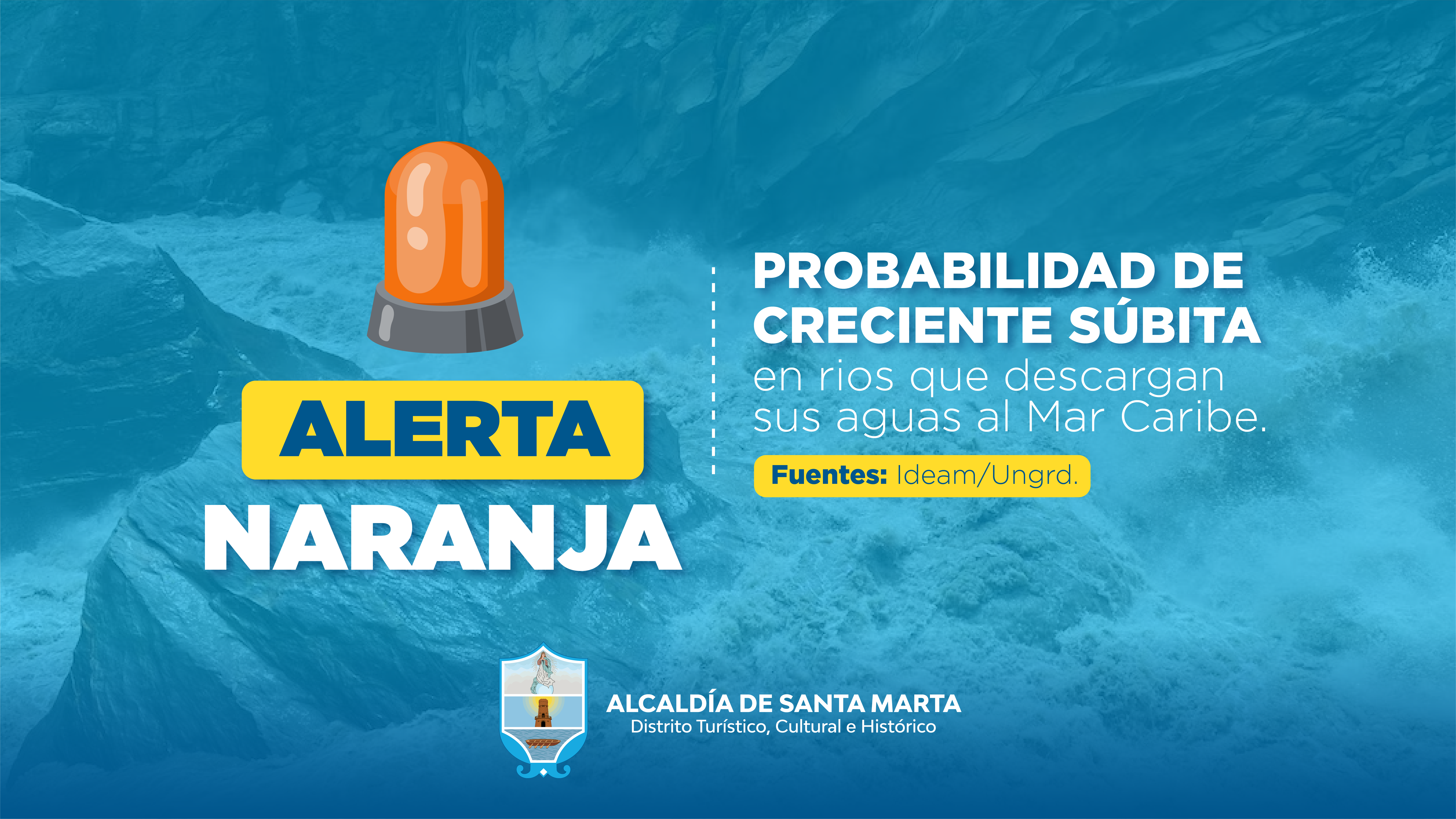 Alerta naranja por amenaza de crecientes súbitas en Santa Marta  