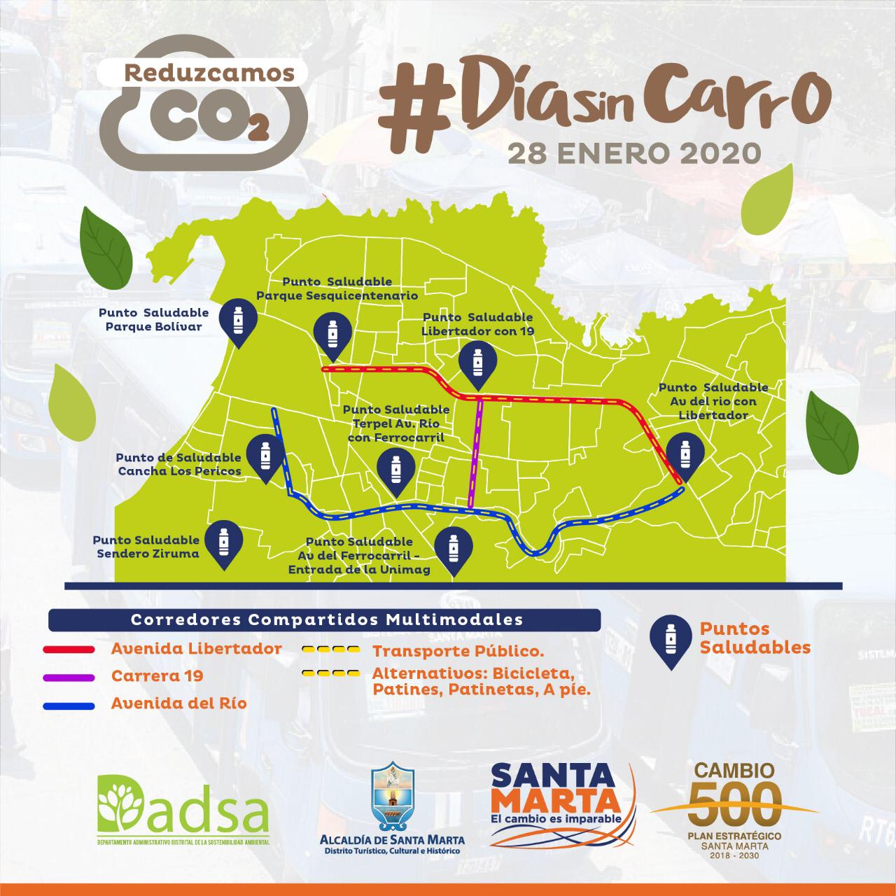 Dadsa avanza en controles contra el CO2 y anuncia puntos de hidratación y vacunación en Día sin Carro