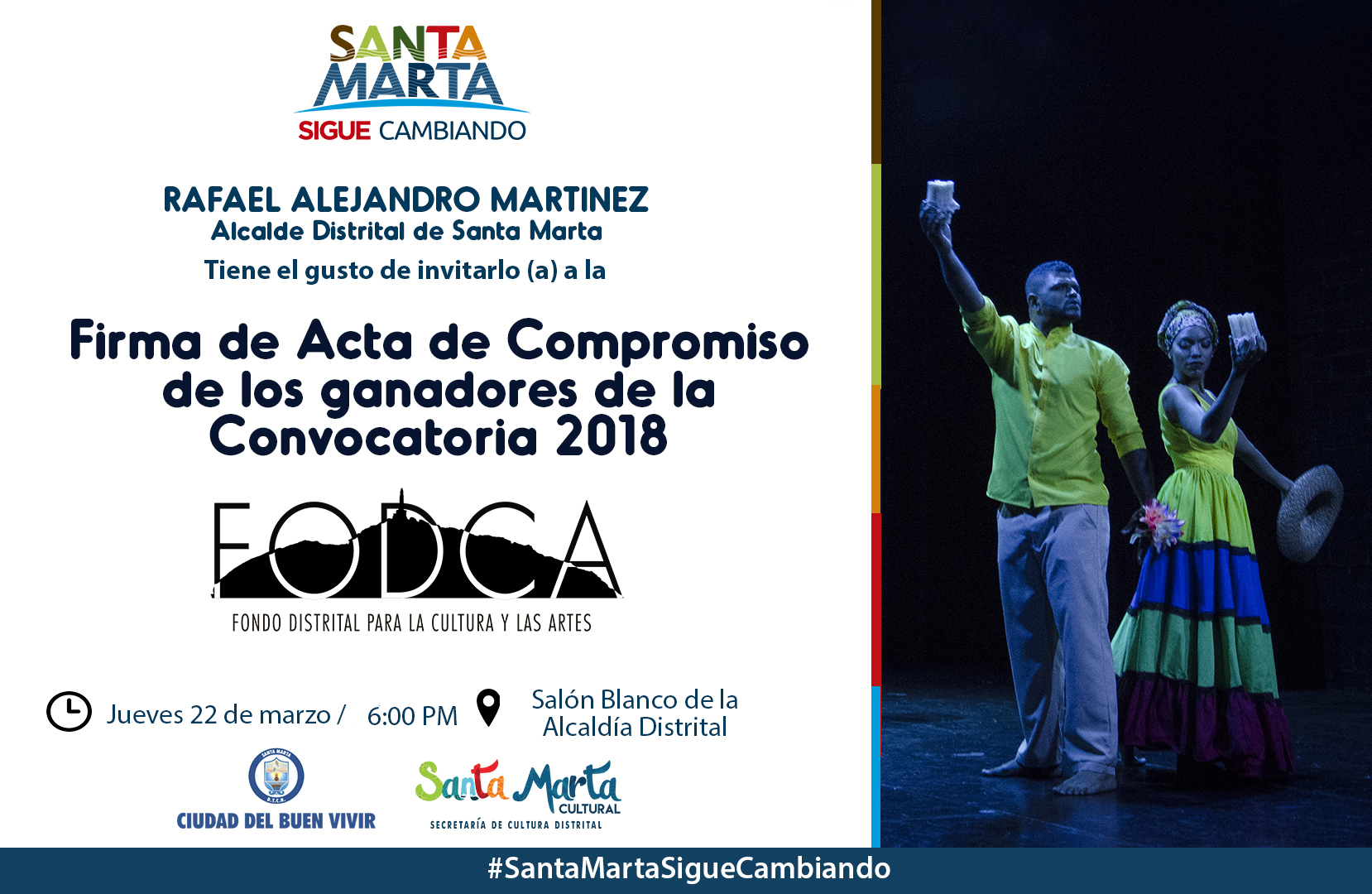 Invitación: 'Firma de acta de Compromiso de los ganadores de la convocatoria 2018 del FODCA ' Invitación: 'Firma de acta de Compromiso de los ganadores de la convocatoria 2018 del FODCA '