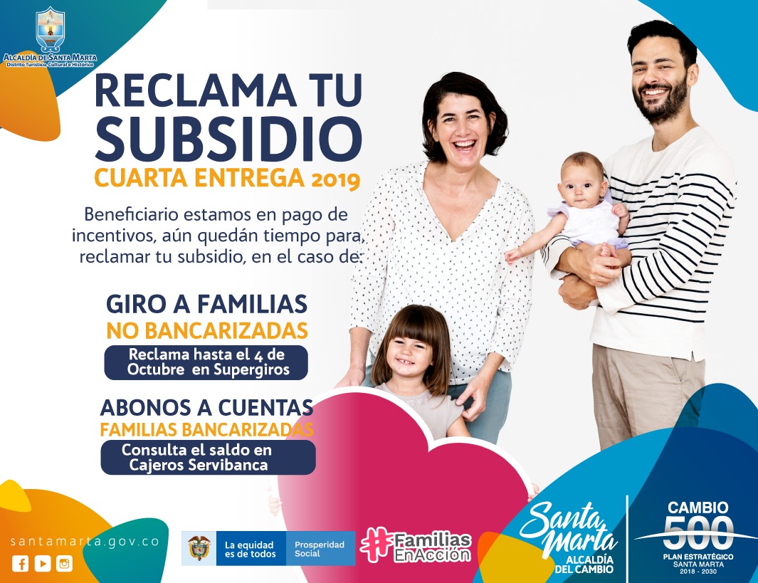 Beneficiarios del Programa Familias en Acción pueden reclamar incentivo