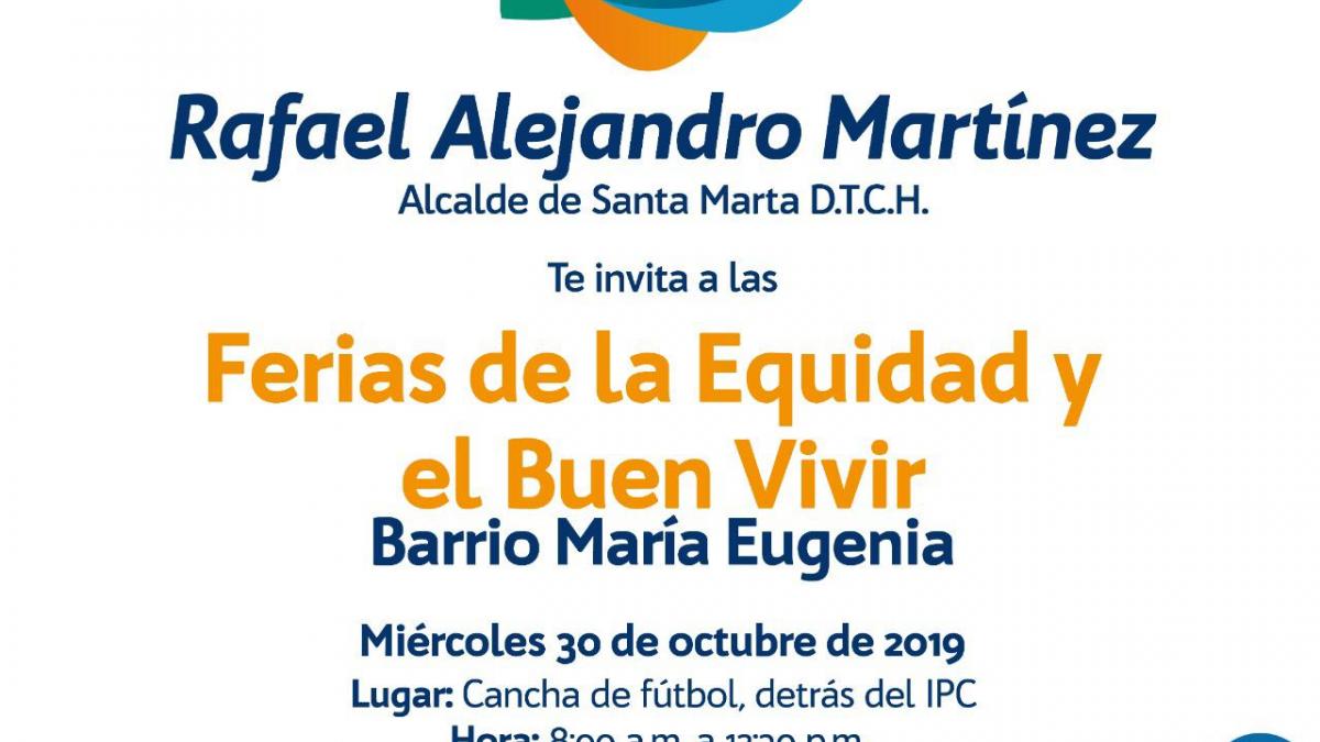 Barrio María Eugenia recibirá Feria de la ‘Equidad y el Buen Vivir’