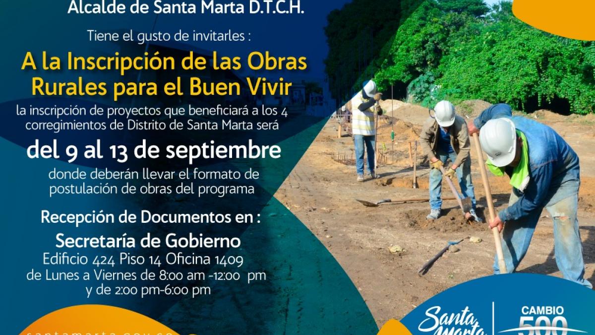 Abiertas  inscripciones para ´Obras rurales para el buen vivir’