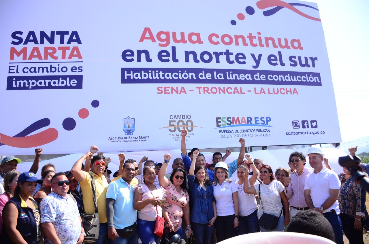 La Alcaldesa Virna Johnson dio inicio a obras que conectarán el norte con el sur y le llevará agua a 61.200 samarios